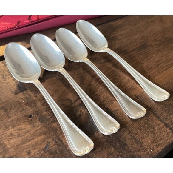 Set of 4 Priscilla 1900 Rogers Bros 1847 Silverplate 7" Spoons - Picture 2 of 7